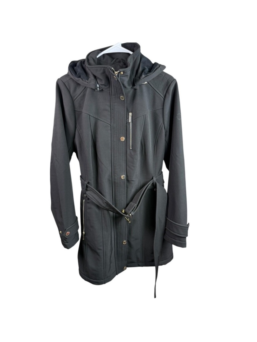 Michael Michael Kors Coat Womens Belted Hooded Softshell